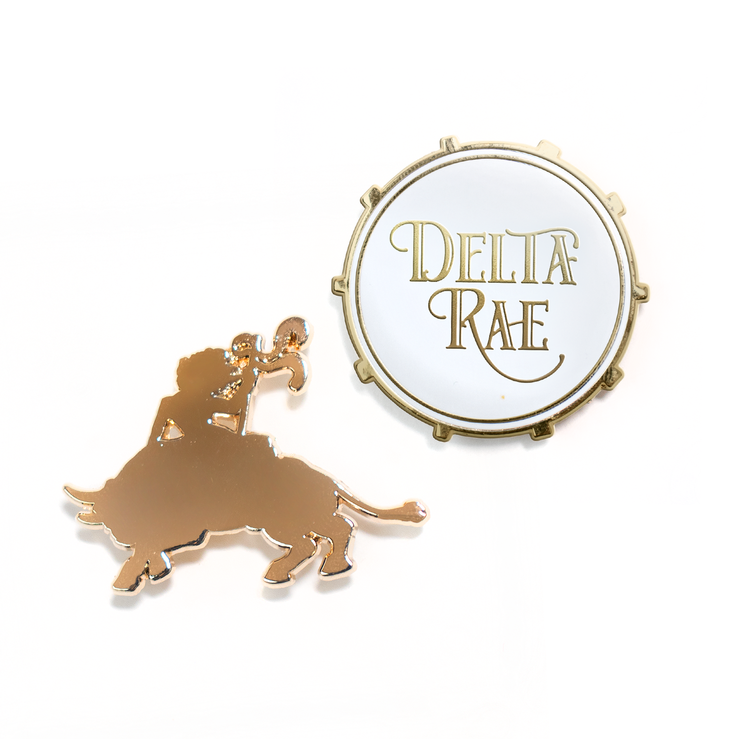 Bull and White Drum Pin